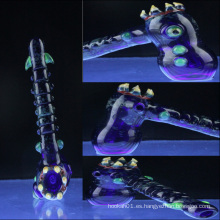 Bubbler azul para el uso diario del humo con los puntos de Slyme (ES-HP-044)